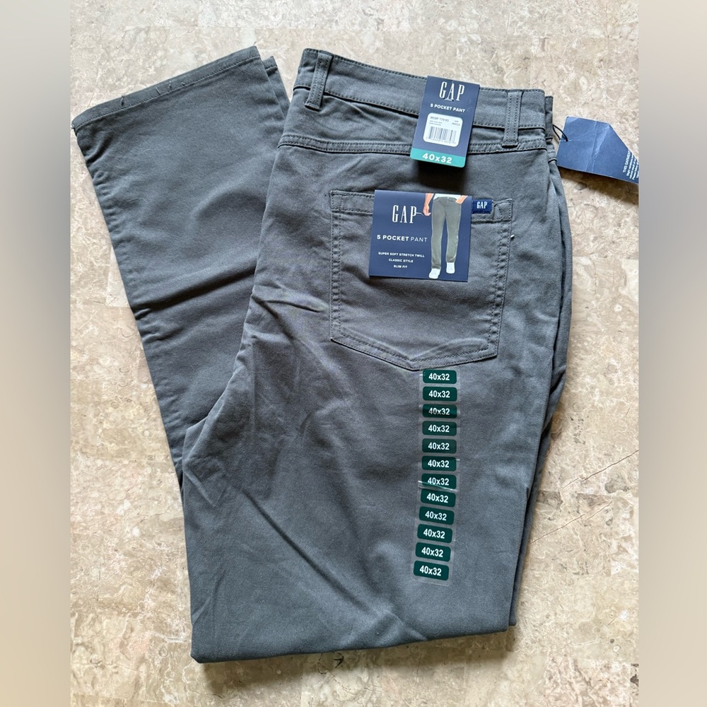 GAP Dark Green Slim Fit Pants